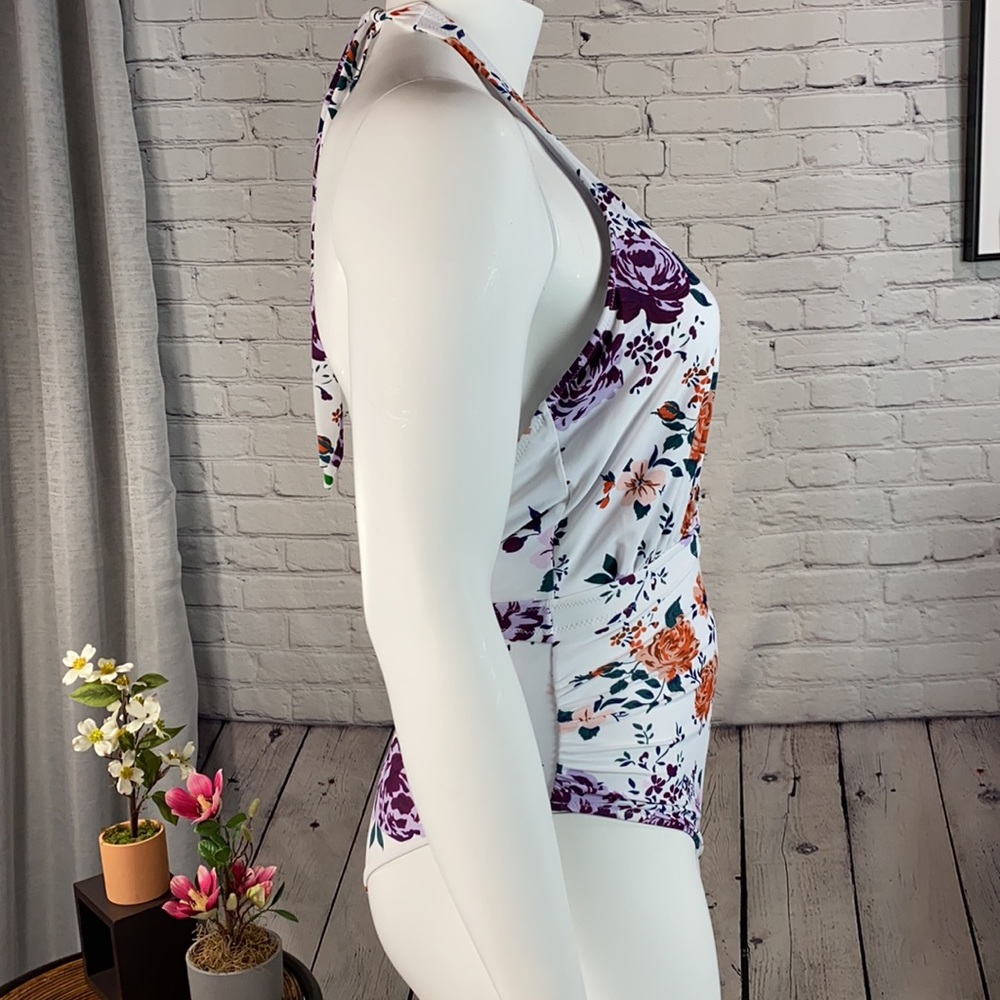 NWT: Cupshe White Floral 1pc Swimsuit Size: XL - Picture 7 of 17